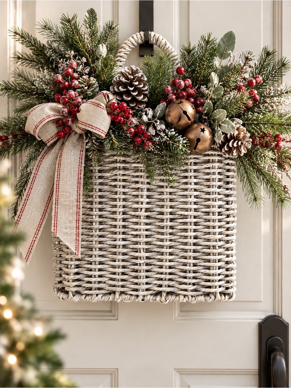 Lauren McBride Woven Door Basket Driftwood Gray Indoor Outdoor NWT